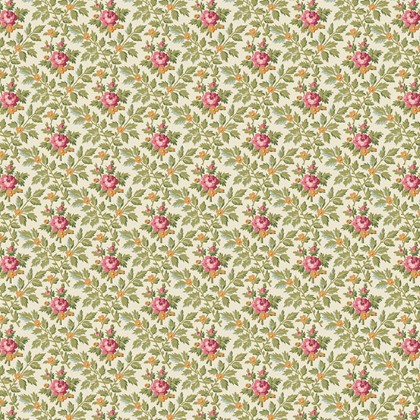 Andover - French Mill - Wallpaper Roses, White