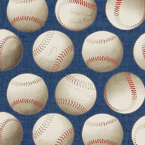 Benartex - Game Time - Baseballs, Blue
