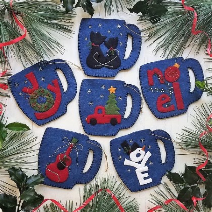 Christmas Ornament Pattern - Merry Mugs Pattern