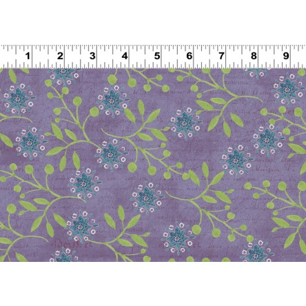Clothworks - Bohemian Chic - Flower & Stems, Purple