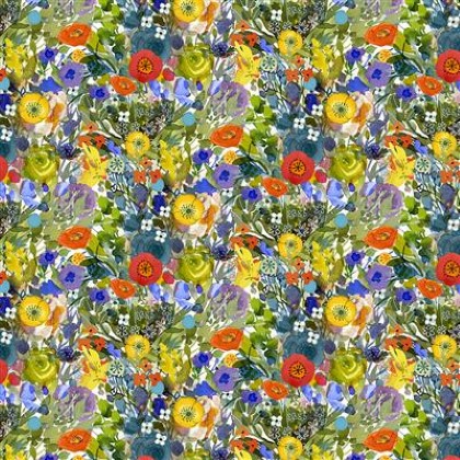 Clothworks - Poppy Dreams - Flower Wall, Multi