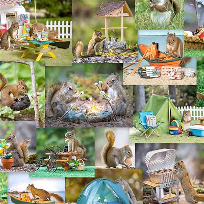 Clothworks - The Secret Life of Squirrels - Collage, Multi
