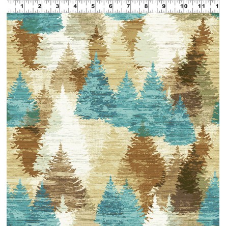 Clothworks - Wild and Free - Lodge Tree Collage, Multi