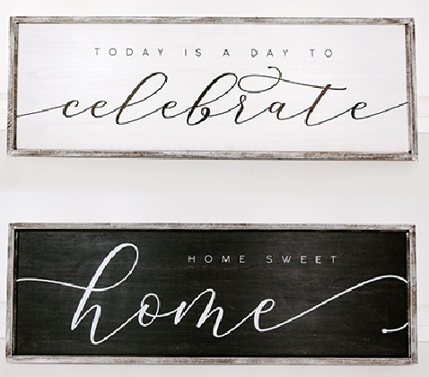 Double Sided Wooden Sign - 'Home/Celabrate'  (Reversible)