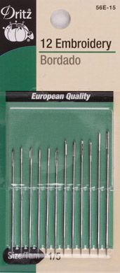 Dritz Needles - Embroidery Size 1/5 - 12 Count
