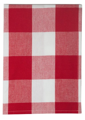 Dunroven House - Tea Towel - 3' Farmhouse Check, Red/White