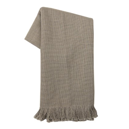 Dunroven House - Tea Towel - Slubbed Weave, Fringe Finish, Taupe
