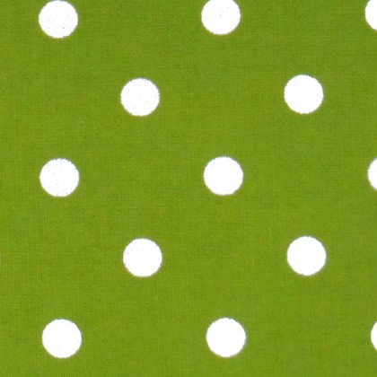 Dunroven House - Tea Towel - White Polka Dot, Lime Green