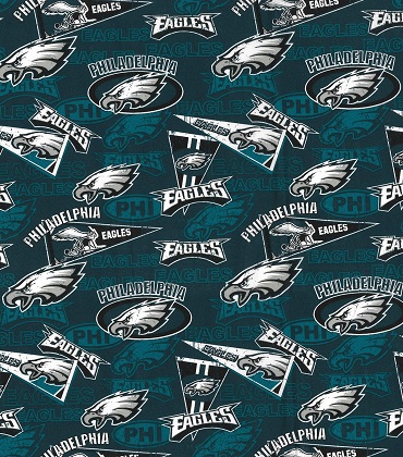 Fabric Traditions - NFL - 44' Philadelphia Eagles - Retro, Green