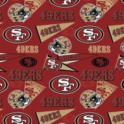 Fabric Traditions - NFL - 44' San Fransico 49ers - Retro, Red