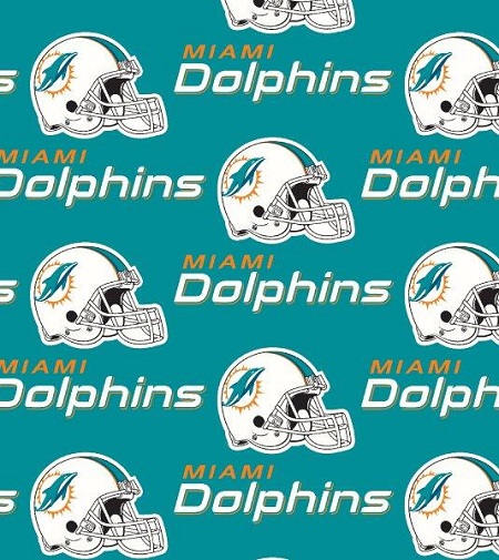 Fabric Traditions - NFL - Miami Dolphins, Teal
