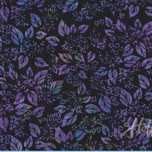 Hoffman California - Bali Batik - Leaf And Berry Mix, Black/Grape