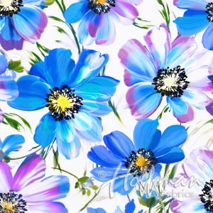 Hoffman California - Fluttering By - Flowers, Bright Blue