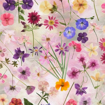 Hoffman California - Wildflowers - Scattered Wildflowers, Pink