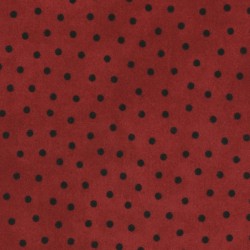 Maywood Studio - Woolies Flannel - Black Polka Dots, Red