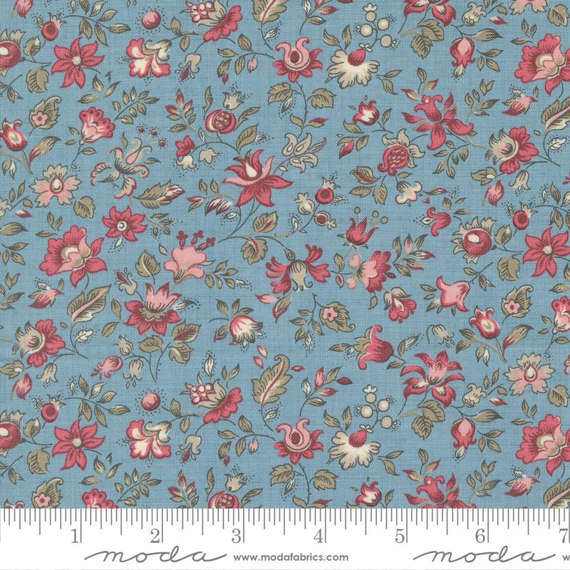 Moda - Antoinette - Picardie Small Floral, French Blue