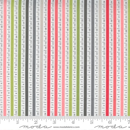 Moda - Beautiful Day - Ticker Tape Stripe Numbers, Multi