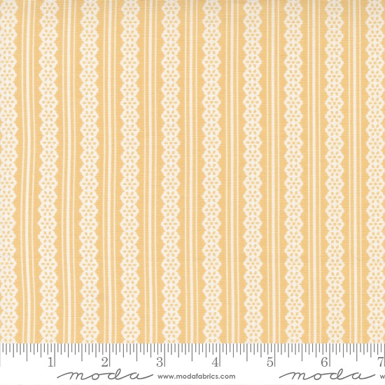 Moda - Buttercup & Slate - Lacey Stripes, Goldenrod