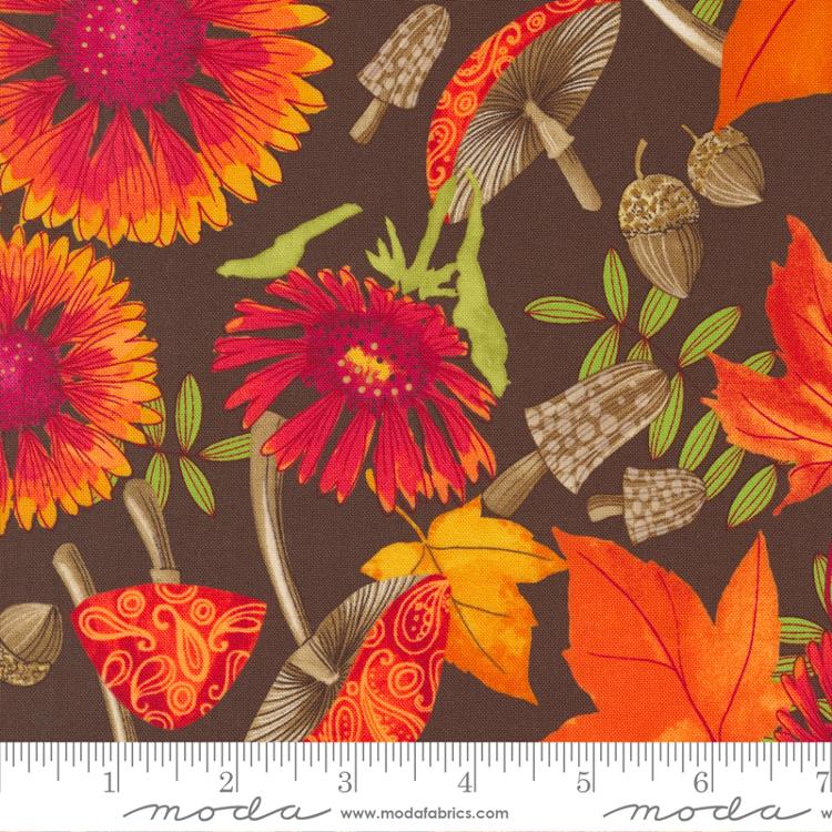 Moda - Forest Frolic - Indian Blanket Floral, Chocolate