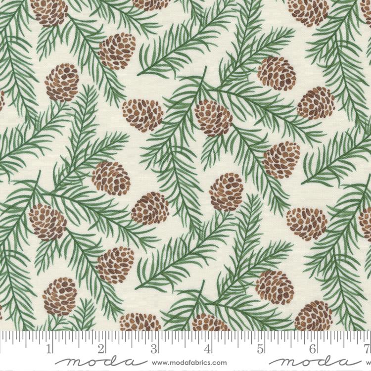 Moda - Holidays At Home - Pinecones, Snowy White