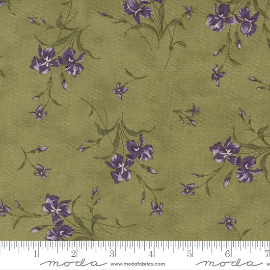 Moda - Iris & Ivy - Small Iris Floral, Olive