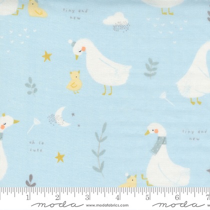 Moda - Little Ducklings - 60' Nursery Ducks Gauze, Blue