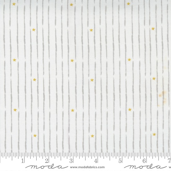 Moda - Little Ducklings - Broken Star Stripe, White