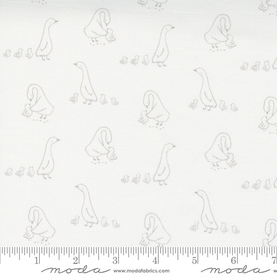 Moda - Little Ducklings - Duck Sketch, White