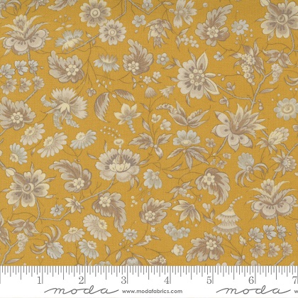 Moda - Regency Somerset Blues - Wellington Floral, India Yellow