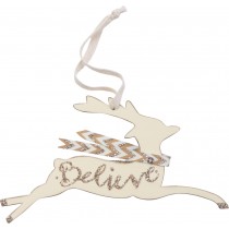 Ornament - 'Believe' on Deer