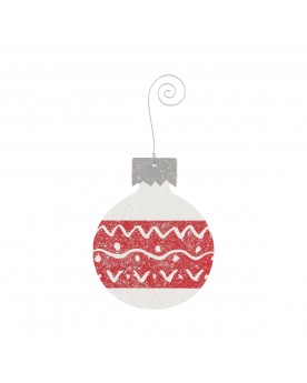Ornament - Bulb, Red Doodle