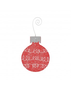 Ornament - Bulb, Red Loops