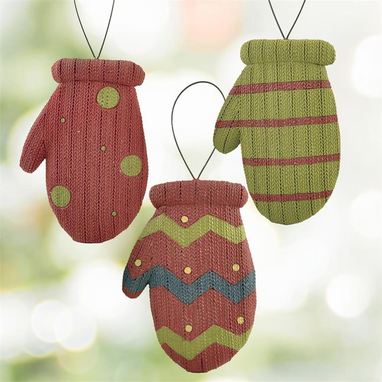 Ornament - Knitted Mittens, Asst
