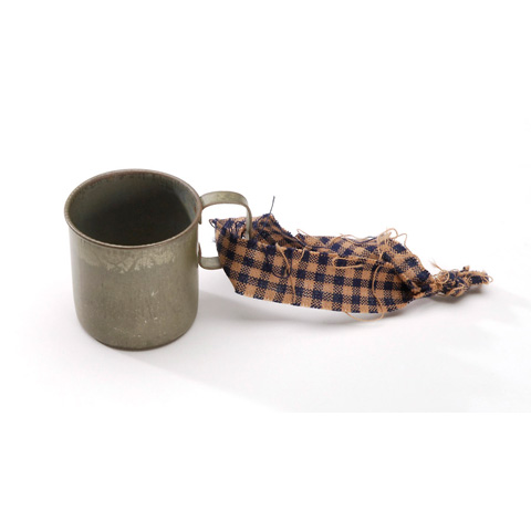 Ornament - Tin Grey Cup w/Handle