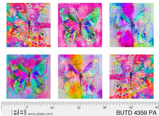 P & B Textiles - Butterfly Dreams - 28' X 43' Butterfly Panel, Multi