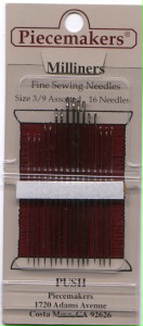 Piecemakers Needles - Milliners - Assorted Sizes 3-9 - 16 Count