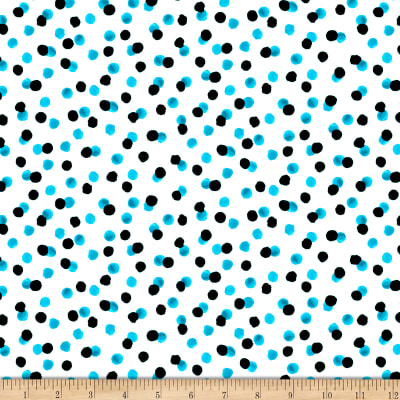 Quilting Treasures - Delilah - Dots, Turquoise/White