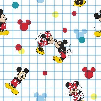 Springs Creative - Mickey & Minnie - Grid, White