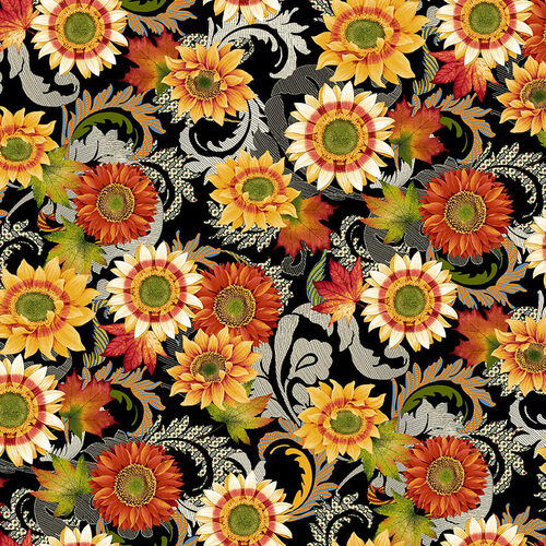 Studio E - Autumn Flourish - Sunflower Flourish, Black