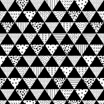 Studio E - Black & White w/Touch of Bright - Patterned Triangles, Black & White