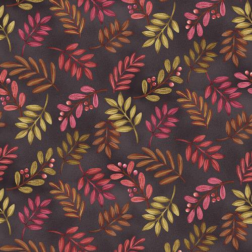 Studio E - Canyon Birds - Tossed Leaves, Brown