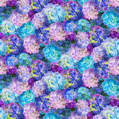 Studio E - Hydrangea Garden - Digital - Packed Floral, Cobalt