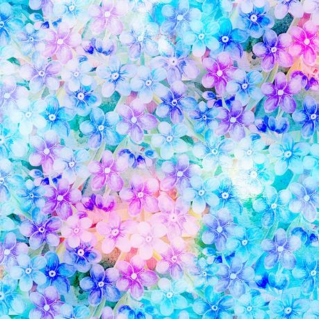 Studio E - Hydrangea Garden - Digital- Small Floral, Sky Blue