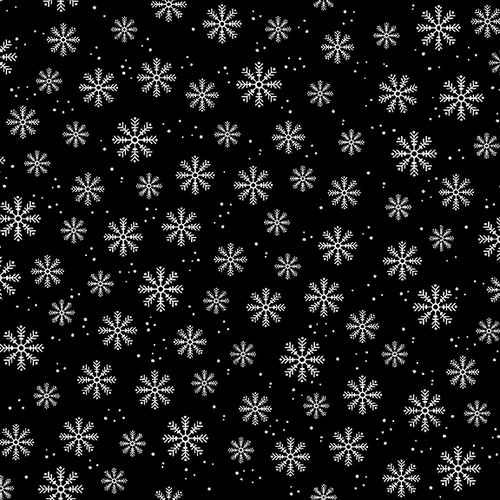Studio E - Merry Town - Tossed Snowflakes, Black