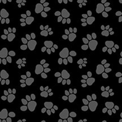 Studio E - Paw-sitively Awesome - Tossed Paws, Black