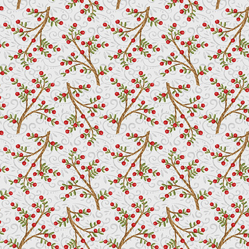 Studio E - Snow Place Like Home - Tossed Berry Branches, Gray