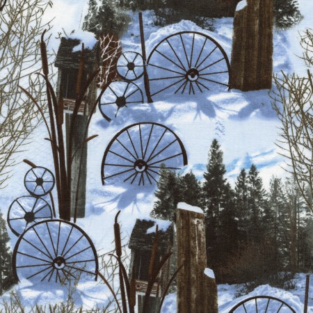 Timeless Treasures - Holiday - Winter at the Ranch, Snow