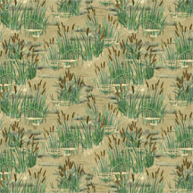 Wilmington Prints - A Lazy Afternoon - Cattails, Tan