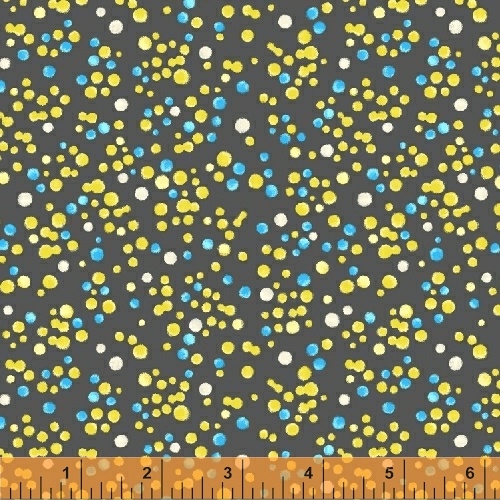 Windham - Kaleidoscope - Dots, Yellow/Blue/Charcoal