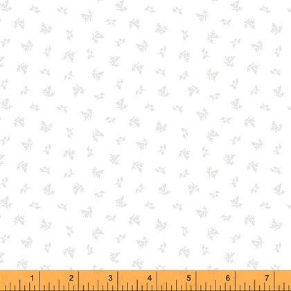 Windham Fabric - Opposites Attract - Tiny Buds, White on White